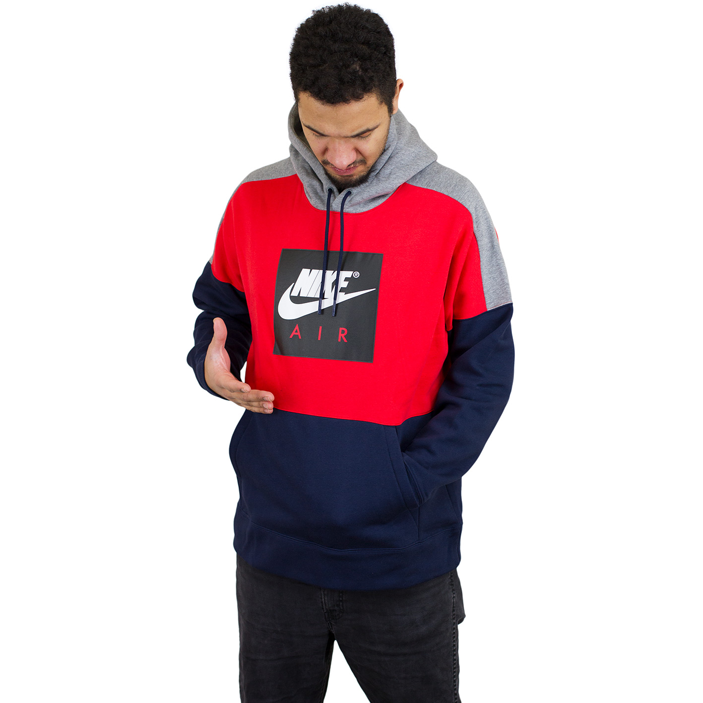 pullover grau rot