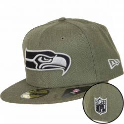 New Era 59Fifty Fitted Cap NFL Heather Seahawks oliv 