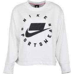 Nike Damen Sweatshirt Boyfriend French Terry weiß/schwarz 