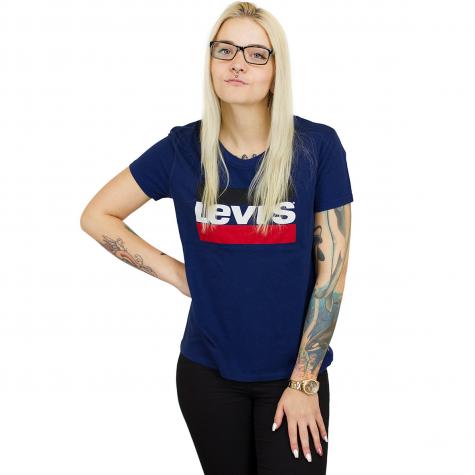 Levis Damen T-Shirt Perfect Sportswear Logo dunkelblau 