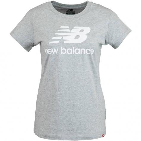 New Balance Damen T-Shirt Essentials Stacked Logo grau 