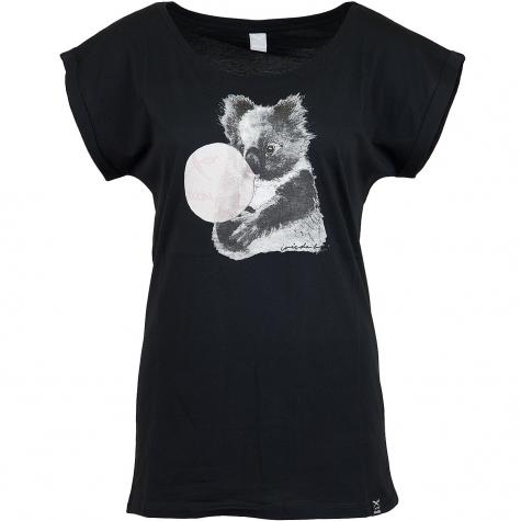 Iriedaily Damen T-Shirt Koala Bubble schwarz 