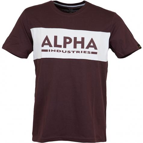 Alpha Industries T-Shirt Inlay dunkelrot/weiß 