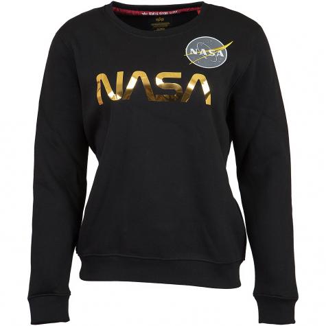 Alpha Industries Damen Sweatshirt NASA PM schwarz/gold
