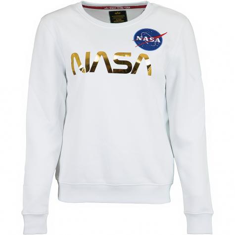 Alpha Industries Damen Sweatshirt NASA PM weiß/gold