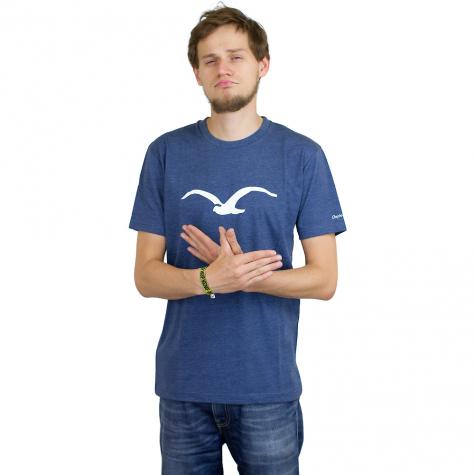 Cleptomanicx T-Shirt Möwe blau meliert 