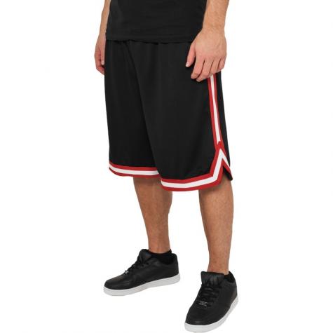 Urban Classics Stripes Mesh Shorts black/red/white 
