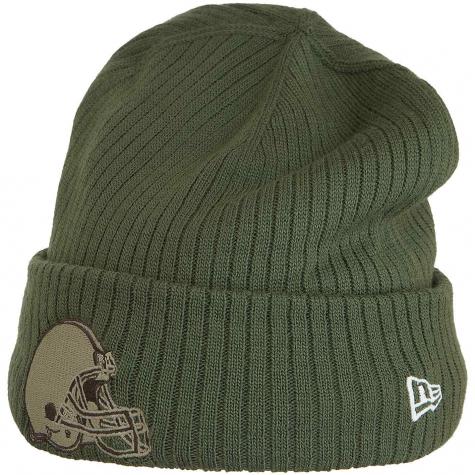 New Era Beanie OnField 18 STS Cleveland Browns oliv 