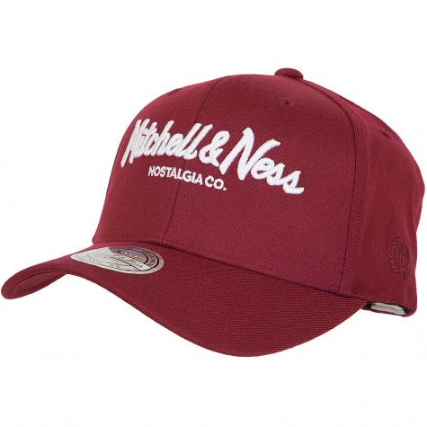 Mitchell & Ness Snapback Cap Curved Pinscript Own Brand weinrot/weiß 