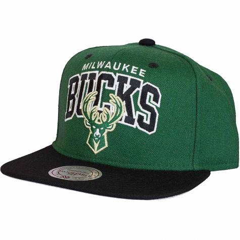 Mitchell & Ness Snapback Cap Team Arch Milwaukee Bucks grün/schwarz 