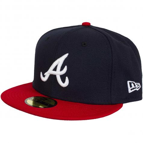 New Era 59Fifty Fitted Cap Authentic Performance Home Atlanta Braves Home schwarz/rot 