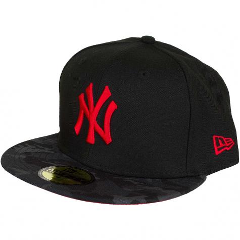 New Era 59Fifty Fitted Cap Contrast Camo NY Yankees schwarz/camo/rot 