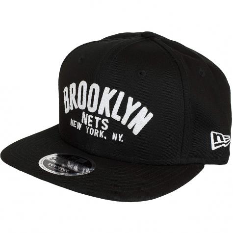 New Era Snapback Cap Felt Script Brooklyn Nets schwarz/weiß 