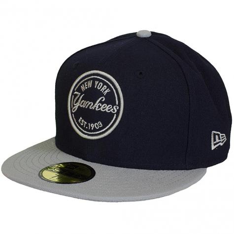 New Era 59Fifty Fitted Cap 5950 MLB Emblem RP NY Yankees dunkelblau/grau 