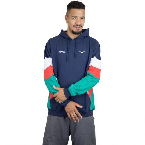 Cleptomanicx Hoody That Is That 2 dunkelblau/weiß