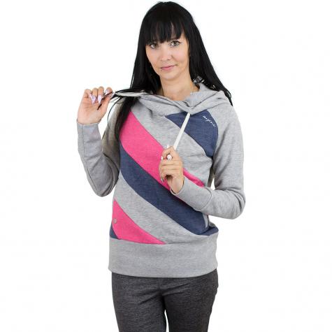 Mazine Damen Hoody Tasty grau/dunkelblau/pink