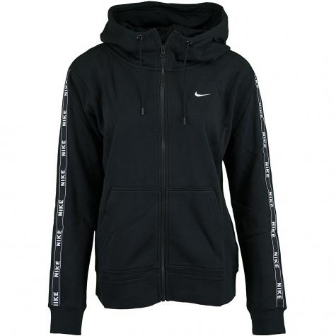 Nike Damen Zip-Hoody Logo Tape schwarz/weiß 