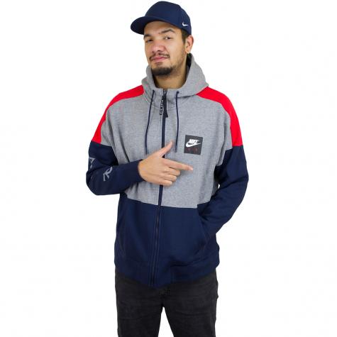 Nike Zip-Hoody Air Fleece grau/rot 