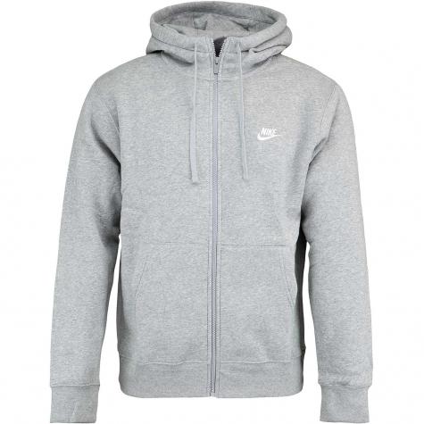 Nike Club Fleece Full Zip Hoody  grau/weiß 