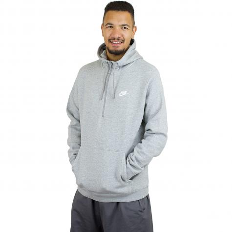 Nike Hoody Club Fleece Half Zip grau/weiß 