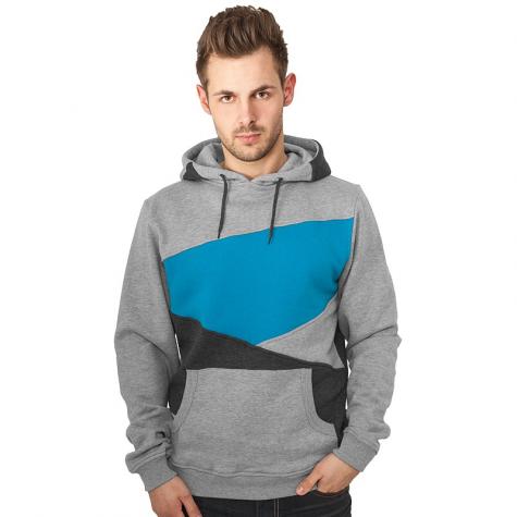 Urban Classics Hoody Zig Zag grau/grau/türkis