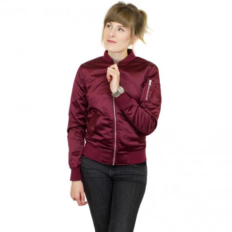 Urban Classics Damen Bomberjacke Satin Bomber burgundy weinrot 