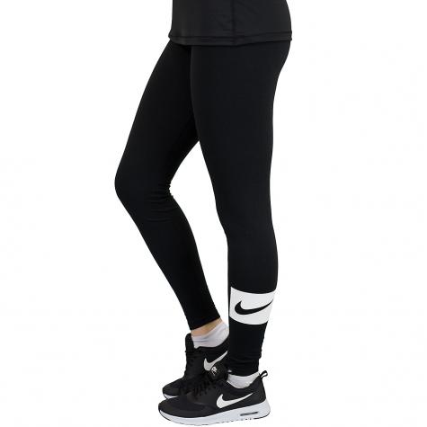 Nike Leggings Club Swoosh schwarz/weiß 