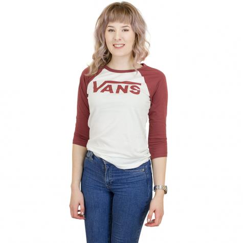 Vans Damen Longsleeve Flying V Raglan weiß/rot 