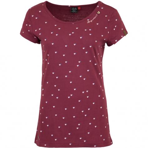 Ragwear Damen T-Shirt Mint Hearts dunkelrot 