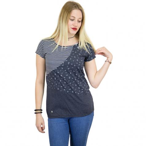 Ragwear Damen T-Shirt Taby Block Organic dunkelblau 