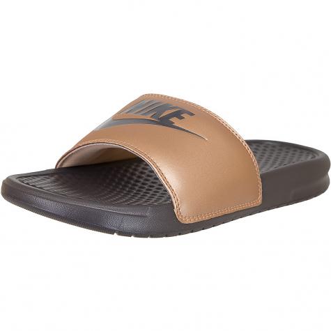 Nike Damen Badelatschen Benassi Just Do It bronze/grau 