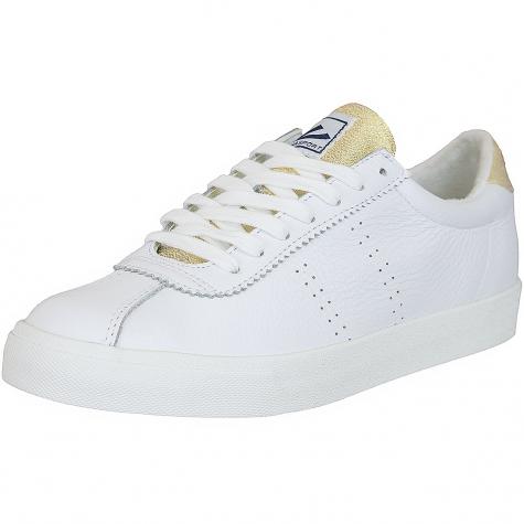 Superga Damen Sneaker Comflealame weiß/gold 