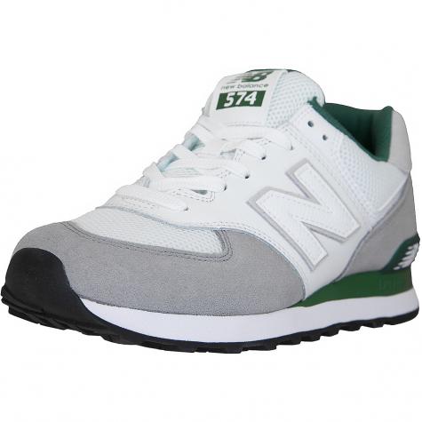 New Balance Sneaker 574 Leder/Textil grau/grün 