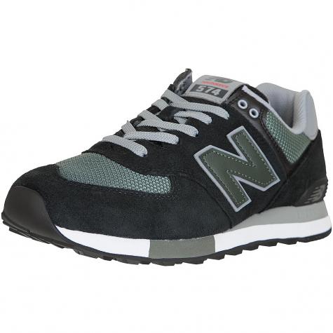 New Balance Sneaker 574 Leather/Textile/PU schwarz/grün