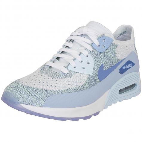 Nike Damen Sneaker Air Max 90 Ultra 2.0 Flyknit weiß/blau 