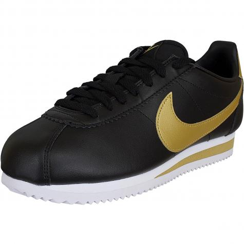 Nike Damen Sneaker Classic Cortez Leather schwarz/gold 