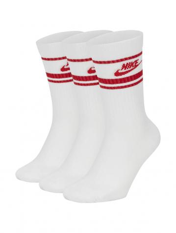 Nike Essential Stripe Crew Socken 3er Pack weiß/rot 