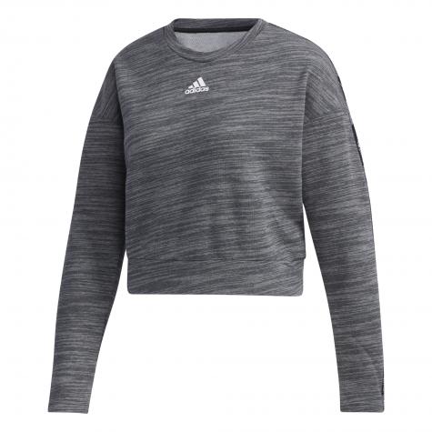 Adidas Essential Tape Damen Cropped Sweatshirt Pullover grau 