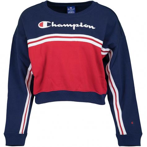Champion Damen Sweatshirt Croptop dunkelblau/rot