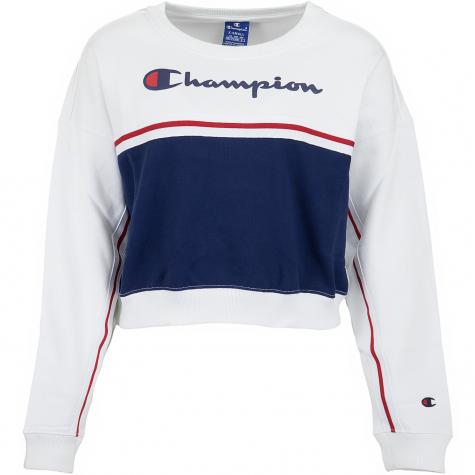 Champion Damen Sweatshirt Croptop weiß/dunkelblau 