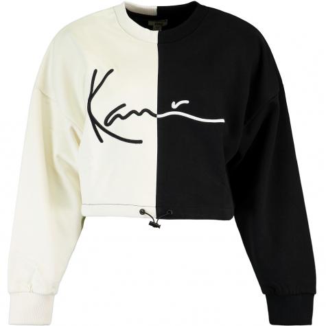 Karl Kani Signature Block Cropped Damen Sweatshirt weiß/schwarz 
