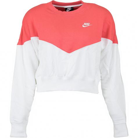 Nike Damen Sweatshirt Heritage Fleece weiß/rot 