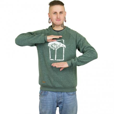 Mahagony Sweatshirt T.O.L. Brush Print grün meliert 