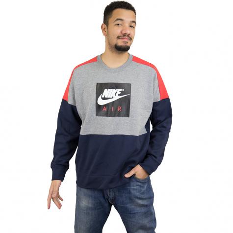 Nike Sweatshirt Air Fleece grau/dunkelblau/rot 
