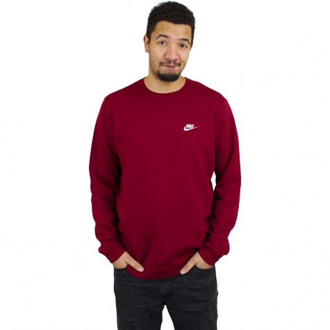 Nike Sweatshirt Club Fleece rot/weiß 