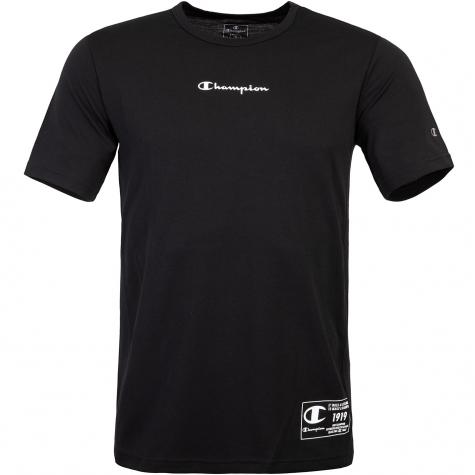 Champion Small Logo-Print T-Shirt schwarz 