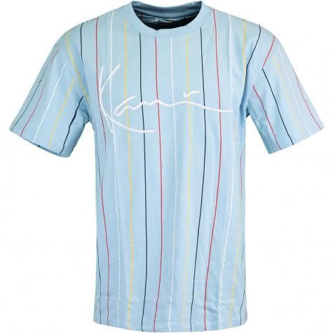 Karl Kani Signature Logo Pinstripe T-Shirt blau 
