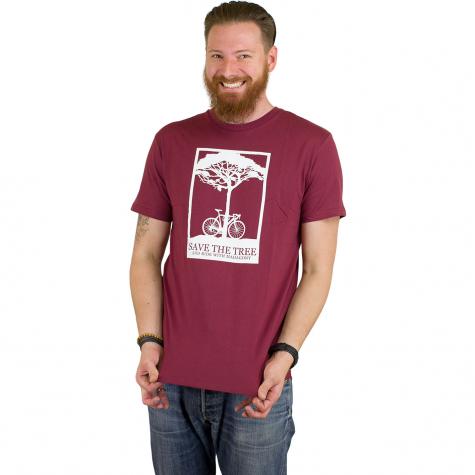 Mahagony T-Shirt Save maroon/weiß 