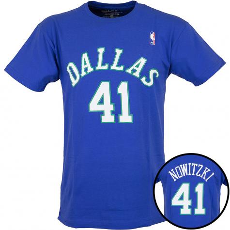 Mitchell & Ness T-Shirt Dallas Mavericks Nowitzki blau 