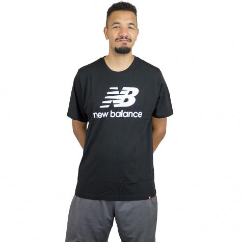 New Balance T-Shirt Essentials Stacked schwarz/weiß 